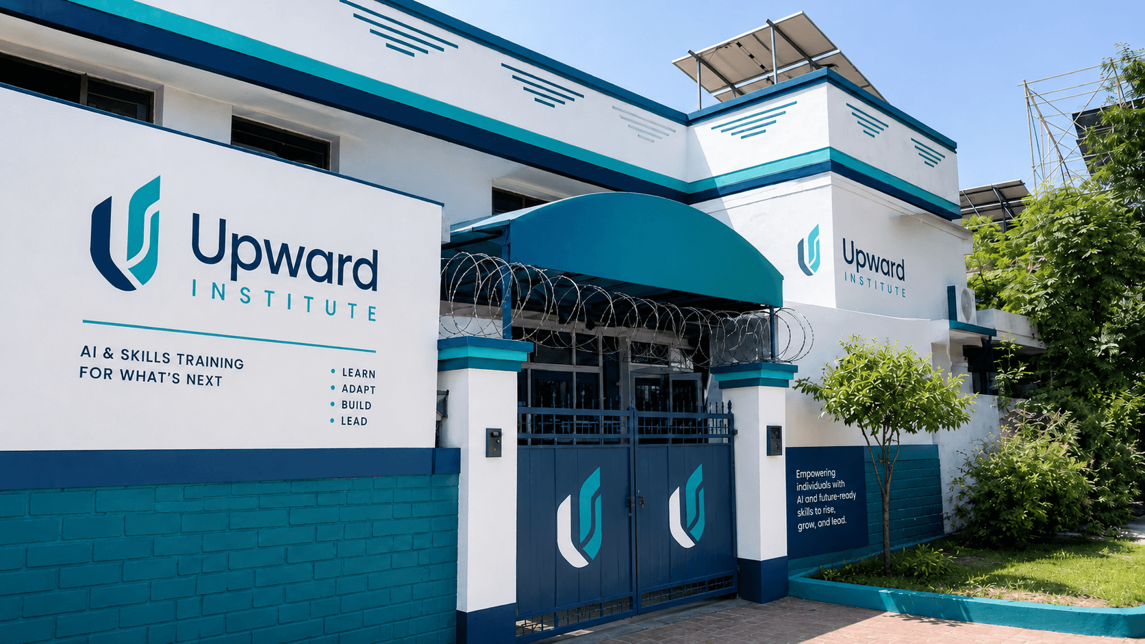 Upward Institute campus entrance in Faisalabad